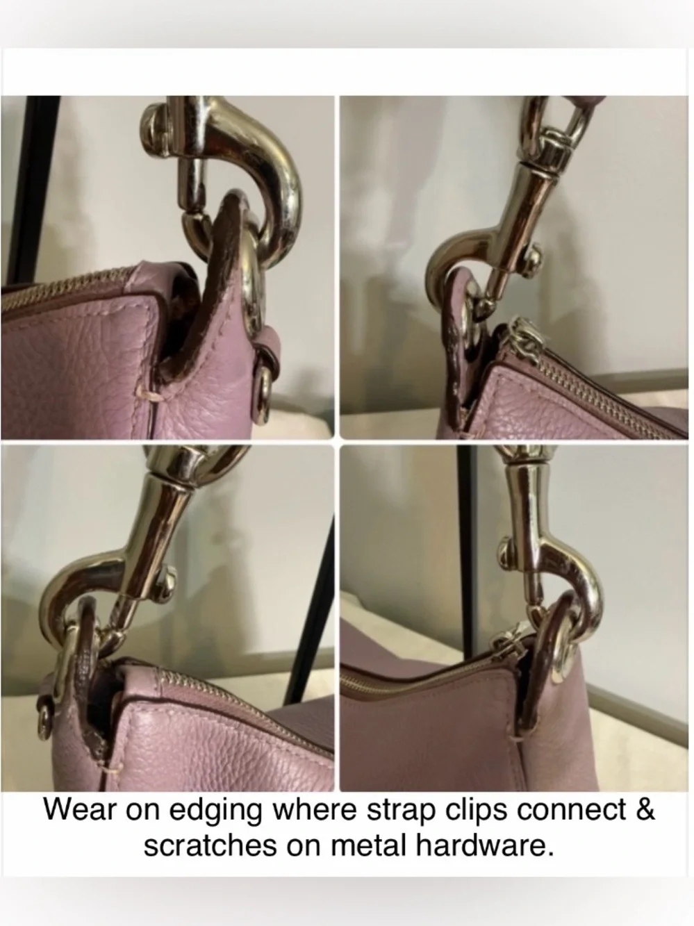 Coach Jes Hobo Shoulder Bag Lilac Purple Pebbled Leather F76695